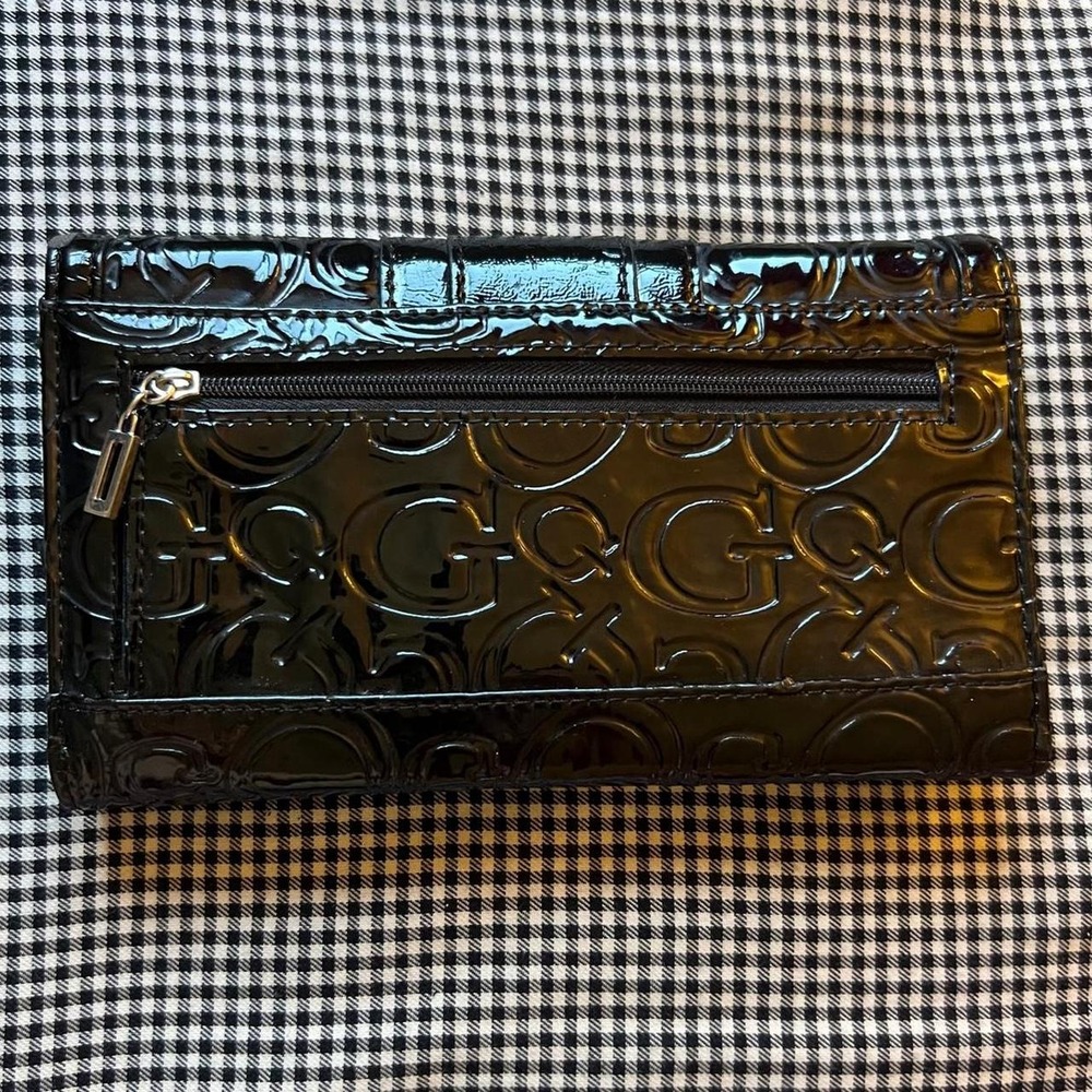 GUESS Patent Monogram Rhinestone Wallet - Picture 2 of 6